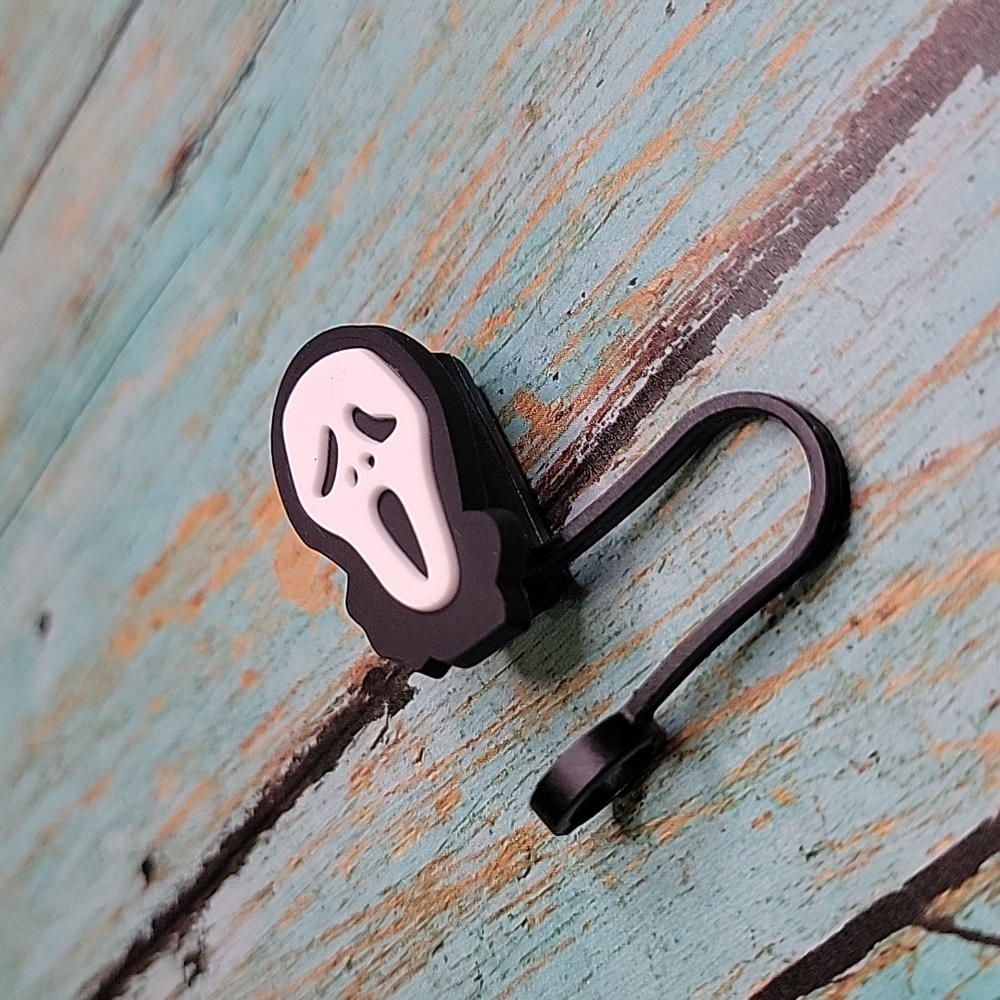 Scream Ghost Face Straw Topper - Picture 5 of 5